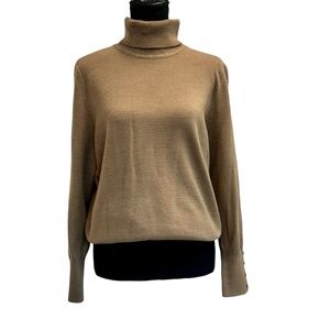 JM Collection camel brown turtleneck sweater long sleeve Sz PL